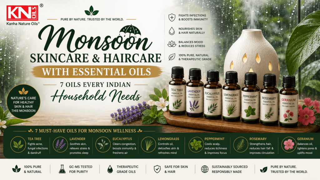 Monsoon skincare with essential oils