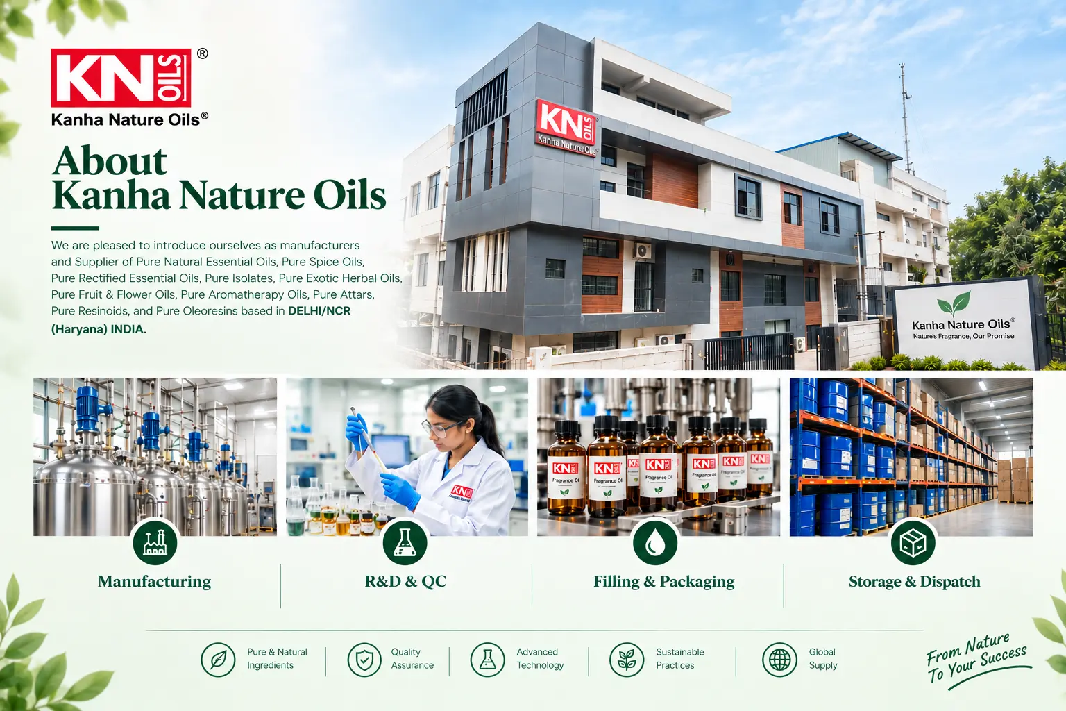 Kanha Nature Oils manufacturing facility in Bahadurgarh, Haryana, Delhi NCR, India