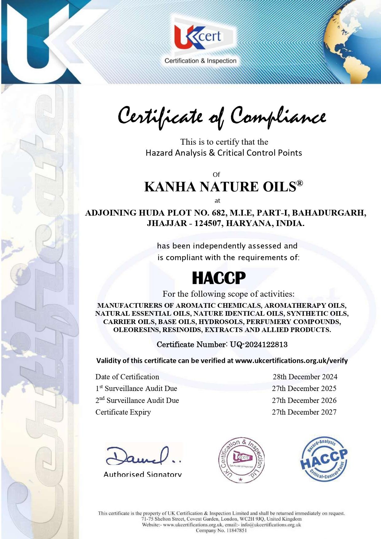 Kanha Nature Oils HACCP 