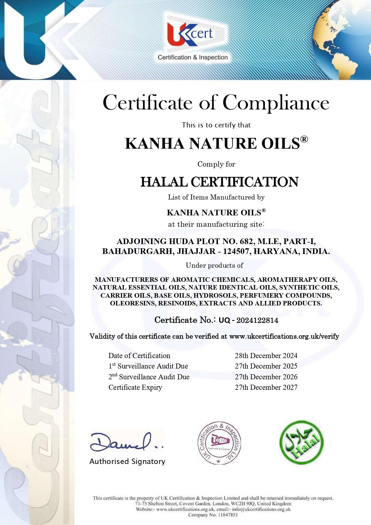 Kanha Nature Oils HALAL UQ-2024122814