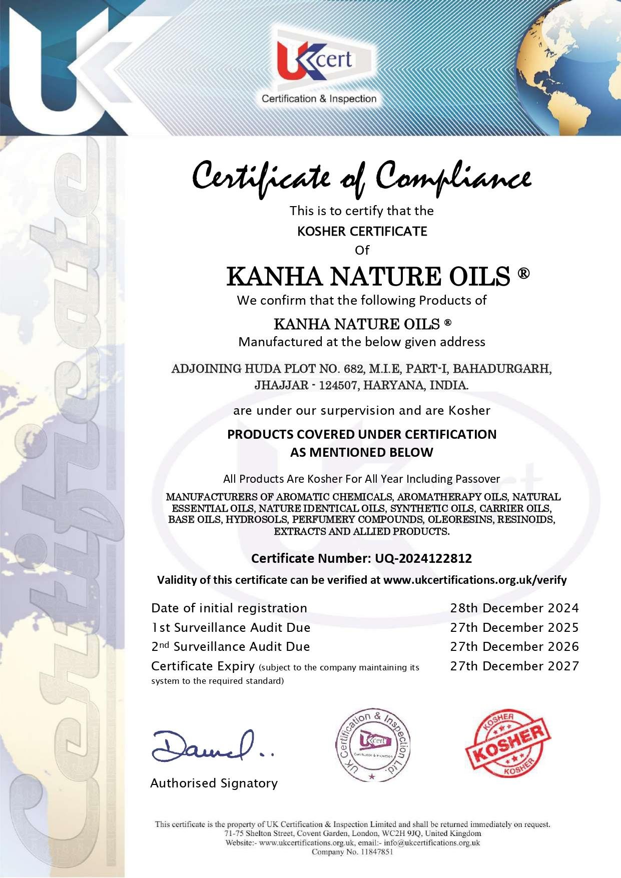 Kanha Nature Oils KOSHER UQ-2024122812