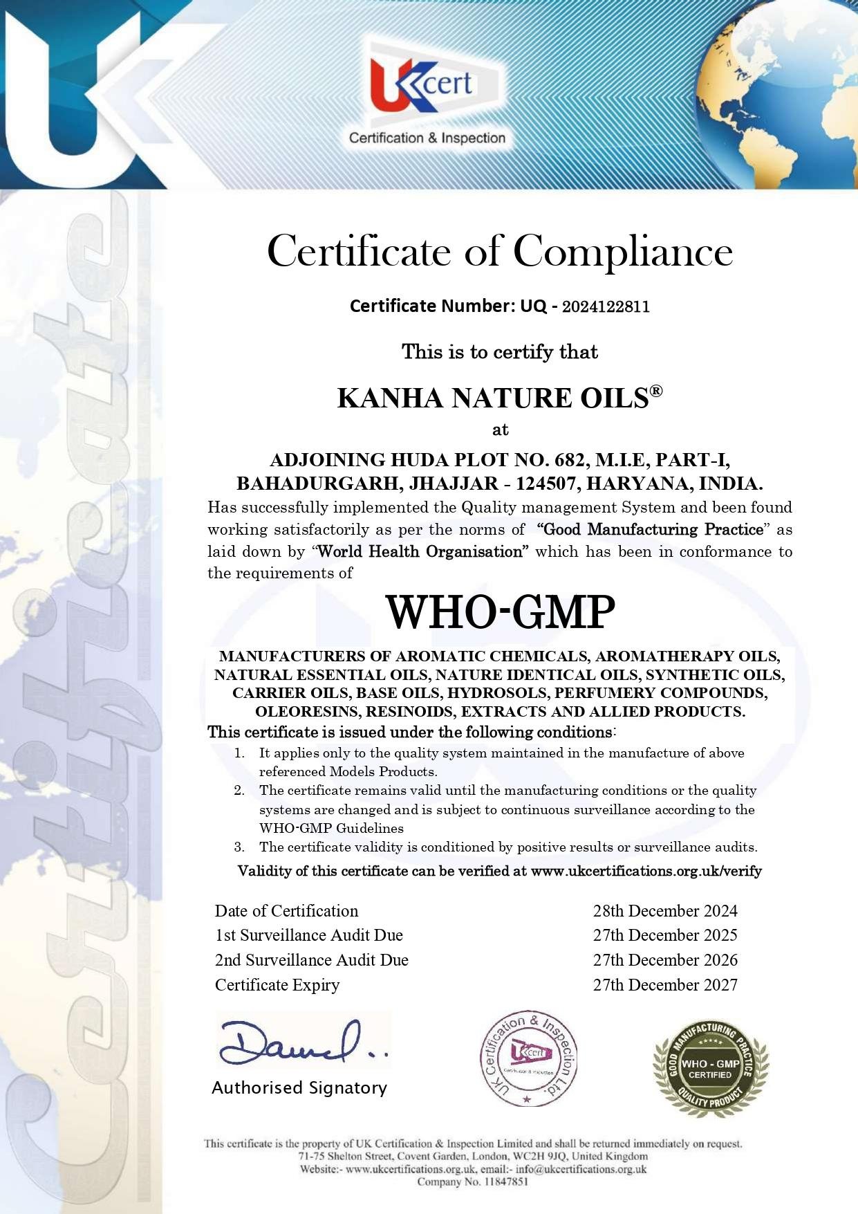 Kanha Nature Oils WHO-GMP UQ-2024122811